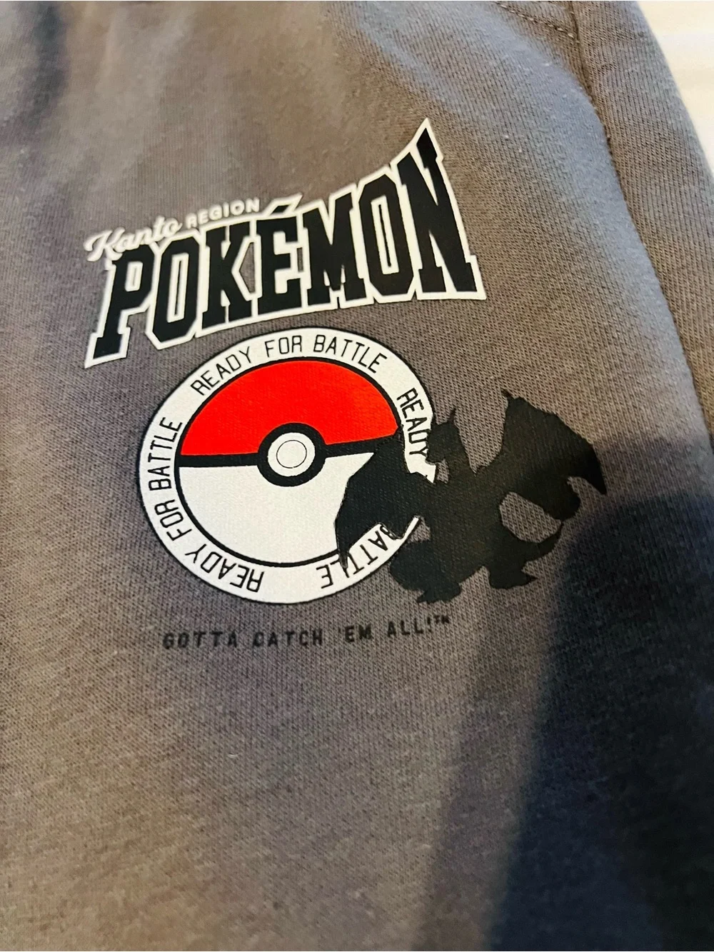 Pokemon Kids Tan Sweatshirt & Grey Joggers Set with Kanto Graphics